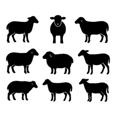 set of outline icons sheep vector on a white background
set of 9 line icons, vector, on a white background