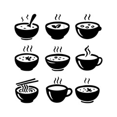 set of outline icons soup shapes vector on a white background
set of 9 line icons, vector, on a white background