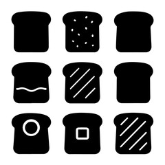 set of outline icons toast shapes vector on a white background
set of 9 line icons, vector, on a white background