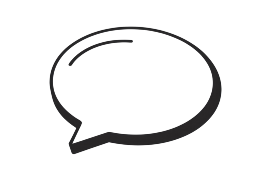 A simple, transparent PNG image of a speech bubble, ideal for communication or conversation related designs. background removed - Powered by Adobe