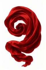 red fabric twisted into a spiral, background