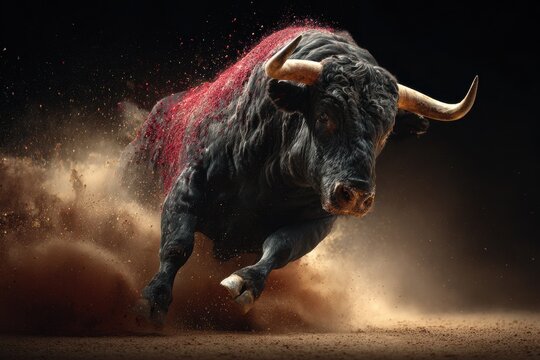 Charging bull in the arena Risk