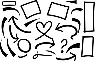 Doodle Arrows and Shapes for Creative Design Elements and Infographics