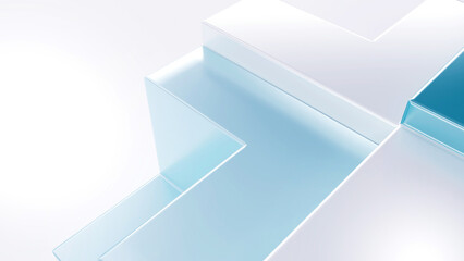 Soft abstract geometric 3d background with different elements and colors. The concept of abstract clean, beautiful, soft, simple, vortex, business, technology, future, game, internet, data