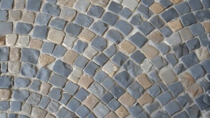Fototapeta premium Cobblestone Wave Texture Background 8K Seamless Blue Beige