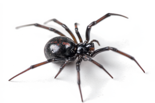 False widow spider on a white background a venomous arachnid with a potentially painful bite isolated for scientific study