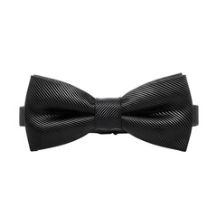 Elegant black bow tie isolated on transparent background, a timeless accessory for formal occasions and sophisticated style