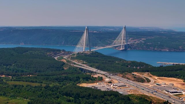 Istanbul Anatolian Fortress 3rd Bridge Yavuz Sultan Selim Bridge Highway Forest Area