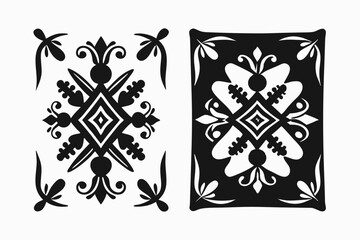 Slavic ornamental patterns in black and white design  