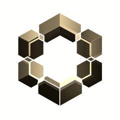 Abstract geometric pattern composed of shapes in a circular arrangement created for a modern design aesthetic