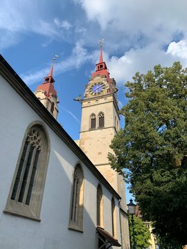 Stadtkirche in der Altstadt von Winterthur, Stadt in der Schweiz