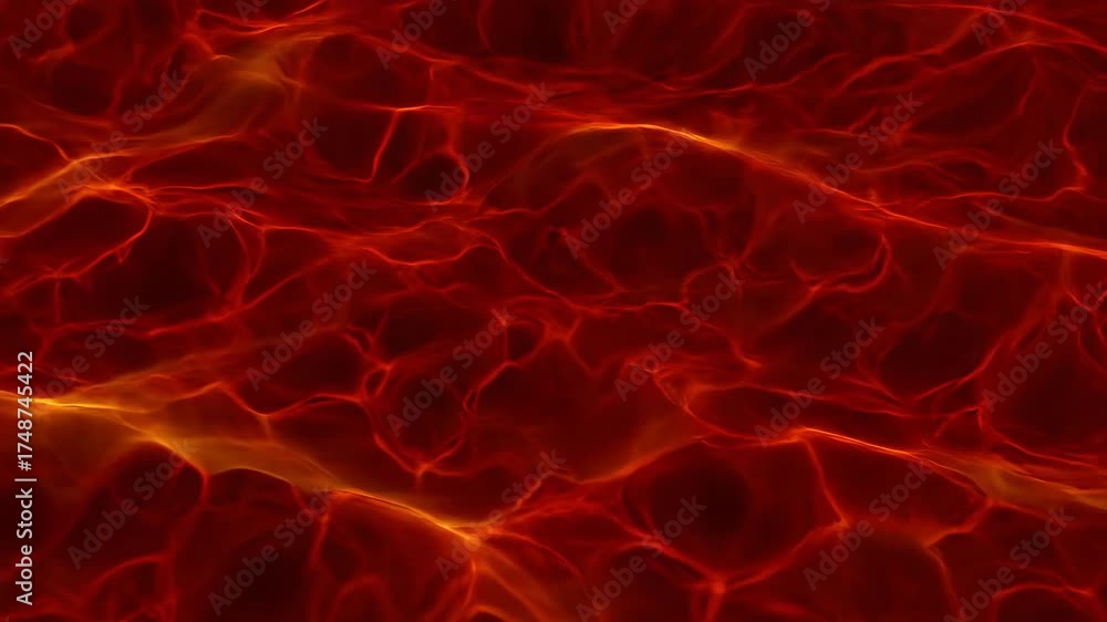 Wall mural seamlessly looping video featuring abstract wavy patterns of deep red and amber flames slowly undula
