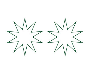 Obraz premium Star Shape Green Outline Stroke Elements Creative Design Vector Illustration