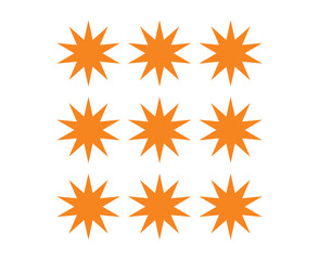 Star Shape Collection Orange Elements Creative Design Vector Illustration