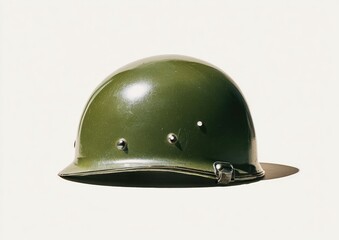 Fototapeta premium Military helmet, olive drab green, isolated