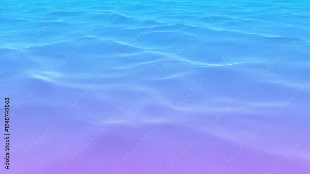 Wall mural seamlessly looping video of gentle abstract waves with a smooth color gradient transitioning from sk