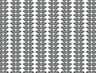 Intricate abstract black and white repeating organic pattern design seamless textile wallpaper