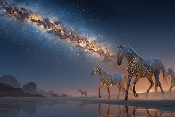 vibrant glowing horse dust high resolution picture