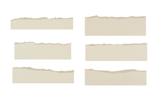 Cartones rasgados o cortados, conjunto de piezas
