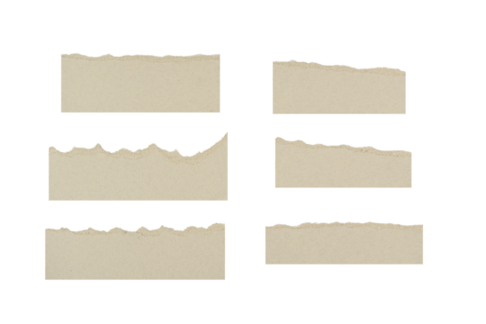 Cartones rasgados o cortados, conjunto de piezas
