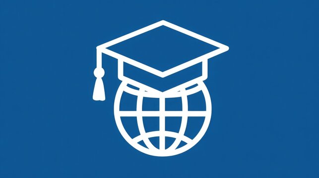 Global education icon highlighting worldwide learning opportunities and international academic programs, perfect for schools and universities promoting global studies