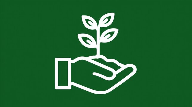 Nurturing growth and development with a helping hand, symbolizing new beginnings and sustainable progress in a vibrant green environment.