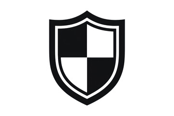 A quartered black and green shield emblem, a simple, bold design, signifying protection and security. background removed