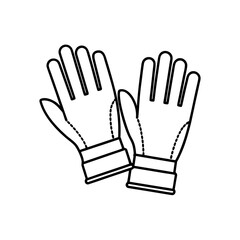 Obraz premium Outline pair of working gloves on transparent background
