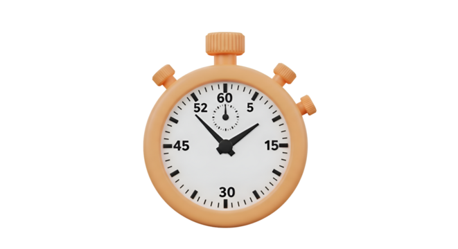 Vintage stopwatch with orange casing and white face - Powered by Adobe