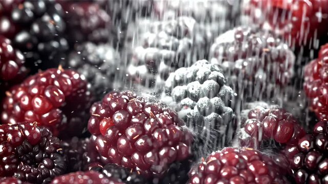 Intricate Close-Up View of Juicy Mixed Blackberries and Raspberries in Vibrant Harvest Colors