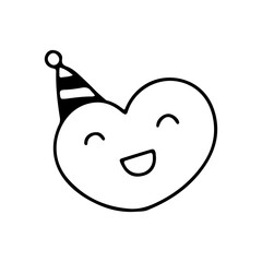 A Cheerful Heart Shaped Character Wearing A Party Hat On A Transparent Background