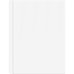 A Clean White Book Cover or Notebook with a Slightly Raised Edge and a Subtle Shadow on a Transparent Background Showing a Smooth Texture and a Professional Clean Design