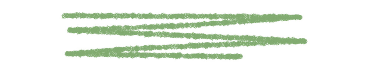 Green crayon underline in hand drawn sketch style. Pastel stroke with natural texture and highlight effect. Artistic line element adds graphic accent for note, text or creative message