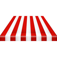 Red And White Striped Awning Canopy Providing Shade On A Transparent Background
