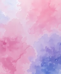Soft Pastel Watercolor Texture Background. Pink, Blue, and Lavender Artistic Blend