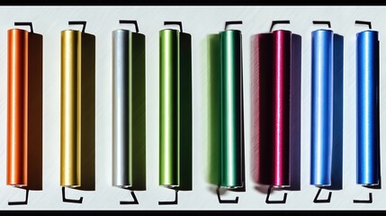 Obraz premium Battery Cells Arranged in Neat Geometric Formation on a Flat Surface With Soft Lighting