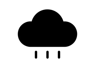 Stylized Weather Icon Featuring a Rain Cloud on White Background