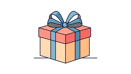 Fototapeta premium A Christmas gift box tied with a ribbon for a festive holiday concept