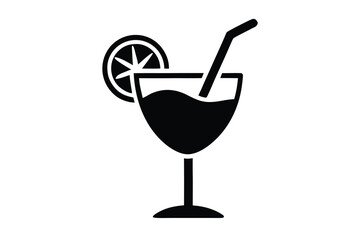 beach cocktail silhouette vector art
