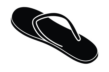 beach flip flop outline silhouette vector art