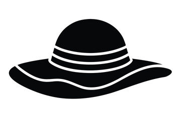 beach hat silhouette vector art