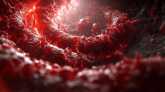Abstract Blood Red Vortex with Macro Close Up Texture Background.