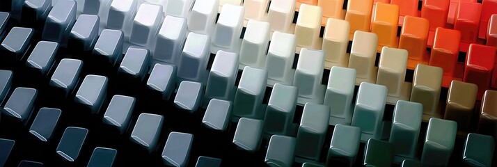 Fototapeta premium Vibrant Block Patterns Illustrate a Workplace Personality Test for Analysis and Reflection