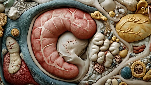 Artistic Rendering of Fetus in Uterus Medical with Anatomy, and Illustration. - Powered by Adobe