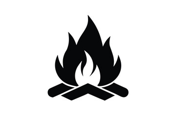 campfire silhouette vector art