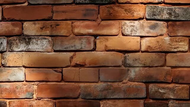 Weathered Brick Wall: A textured close-up of an aged brick wall, showcasing the raw beauty of a solid, time-worn construction, with a play of light and shadow.