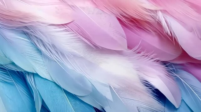 Feathers: A symphony of pastel hues dances across delicate feathers, their intricate details and soft textures inviting a sense of serenity.