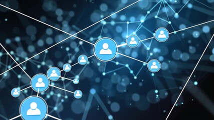 Digital Networking: A vibrant depiction of interconnected nodes and pathways, representing the dynamic fabric of digital networking. Explore the synergy of connections and relationships. - Powered by Adobe