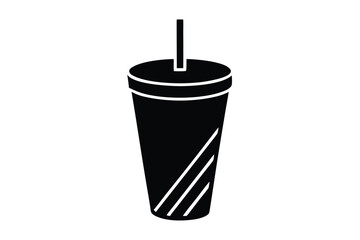 cold drink cup silhouette vector art
