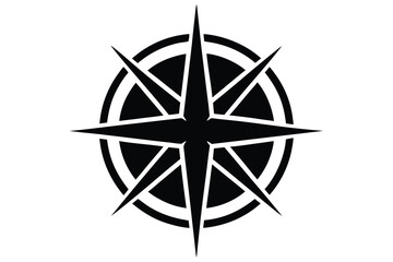 compass rose silhouette vector art